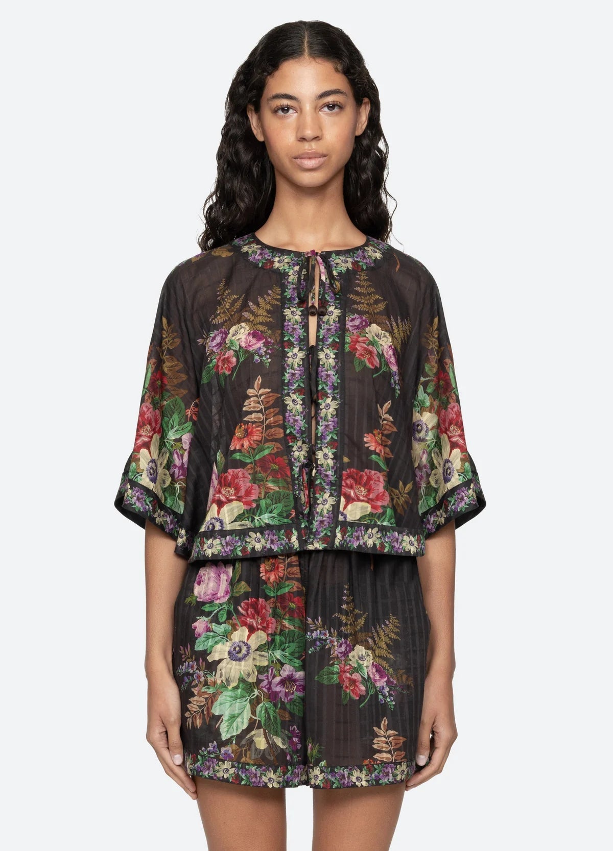 Sea NY Viktoria Print Tie Front Top