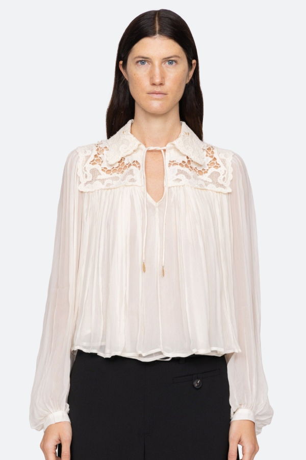 Sea NY Daphne Lace Long Sleeve Top