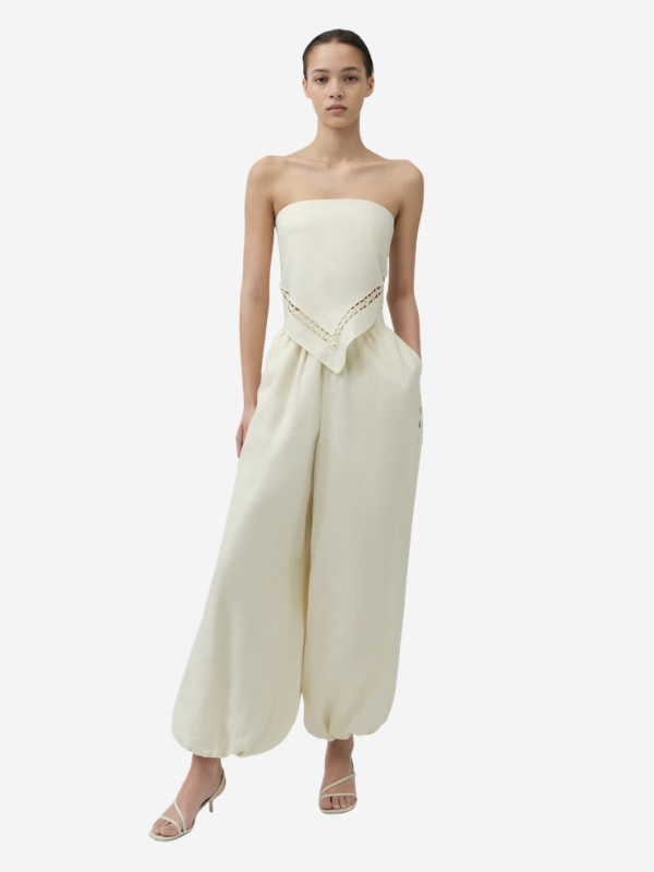 Jonathan Simkhai Selah Linen Lace Balloon Pant