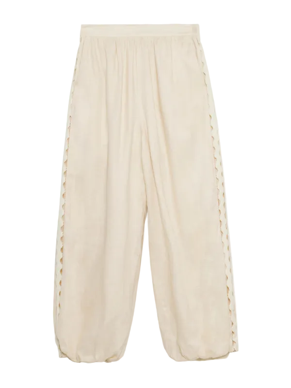 Jonathan Simkhai Selah Linen Lace Balloon Pant