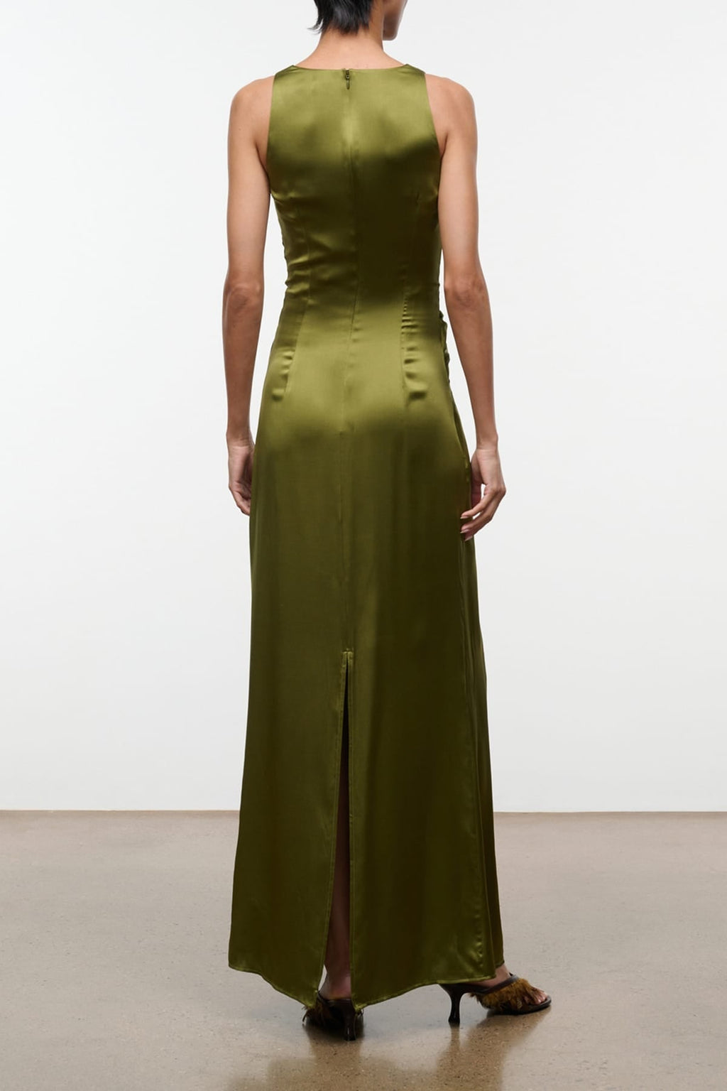 Staud Selene Silk Dress - Pear