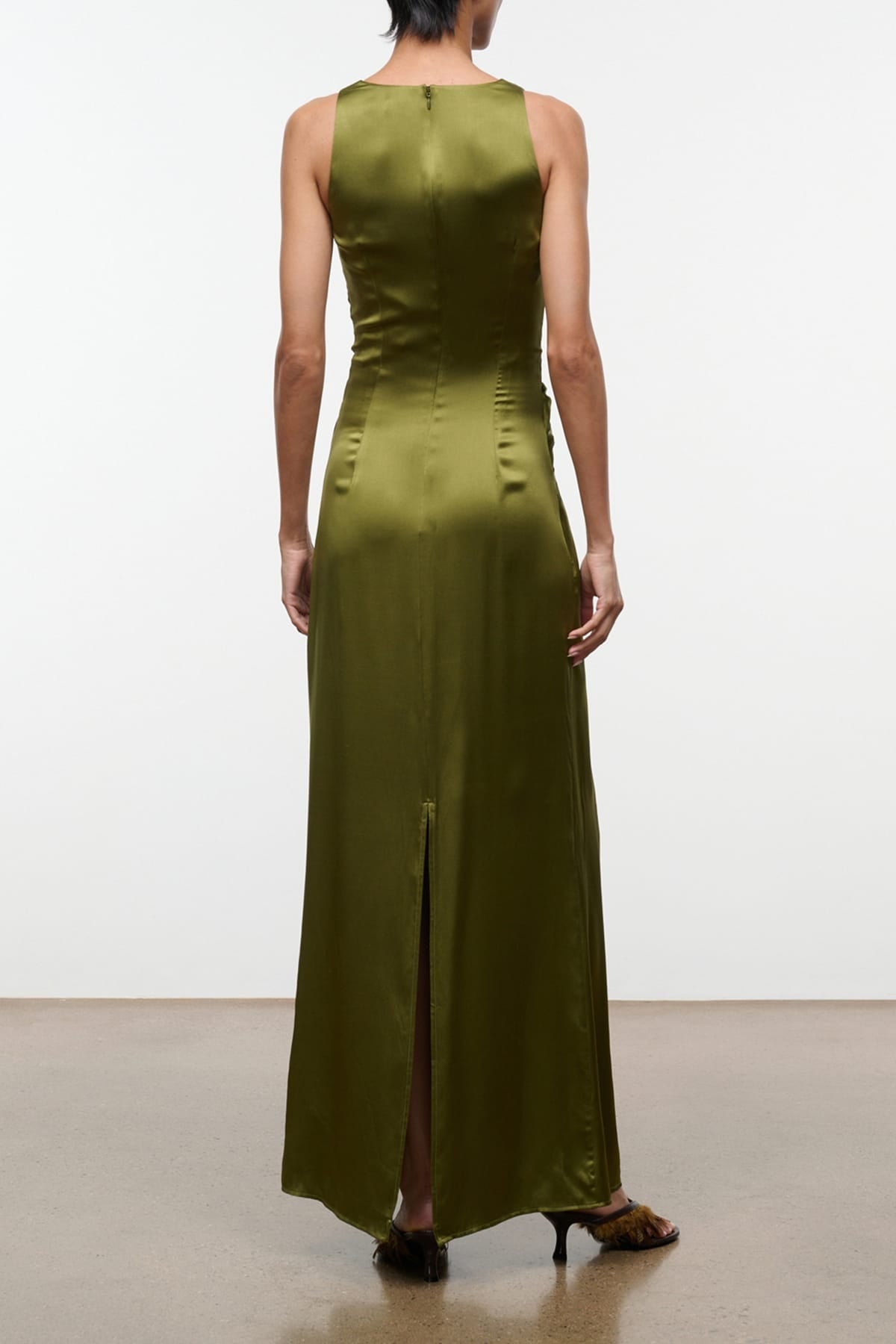 Staud Selene Silk Dress - Pear