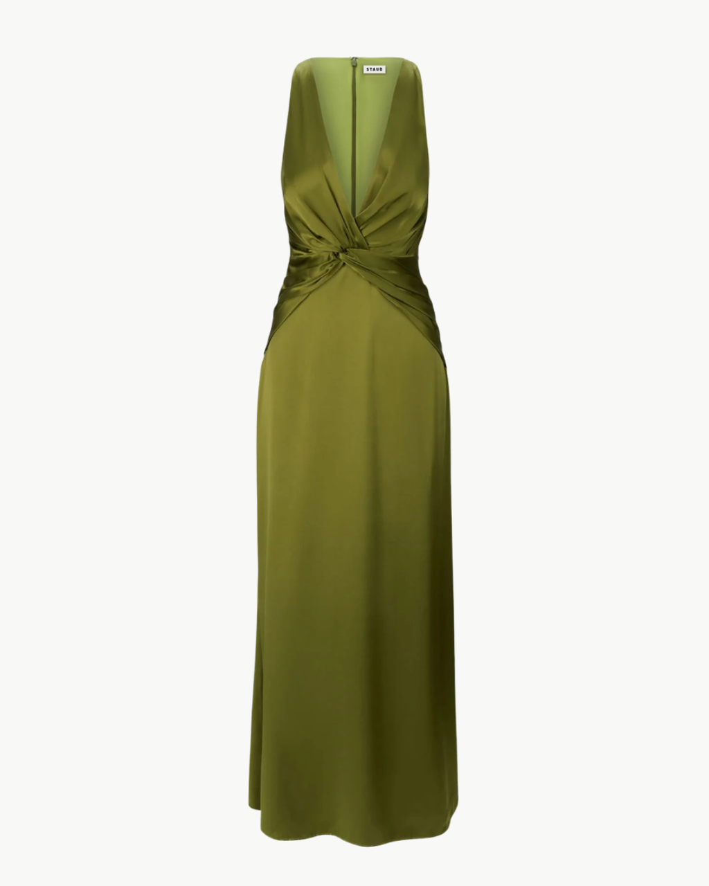 Staud Selene Silk Dress - Pear