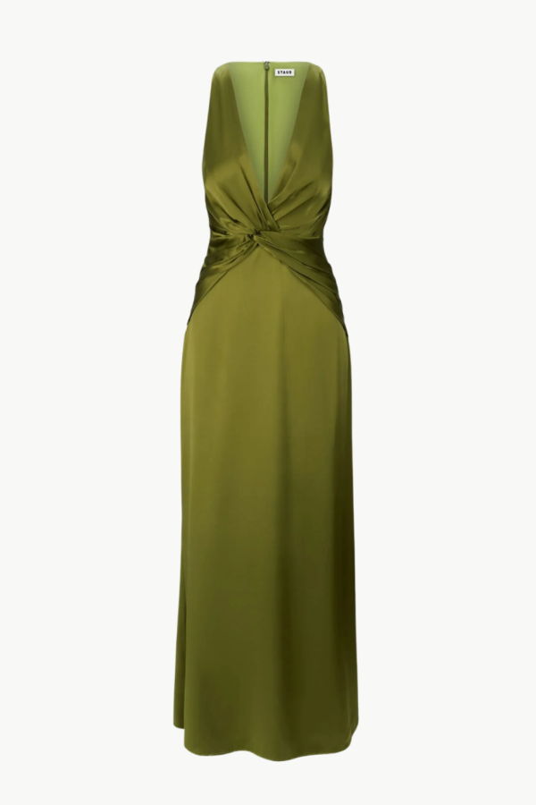 Staud Selene Silk Dress - Pear
