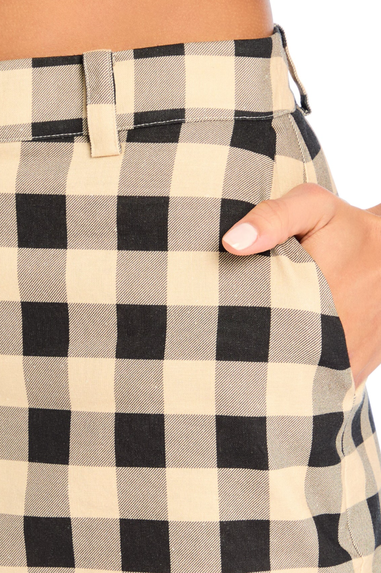Ser.o.ya Carl Linen Midi Skirt Gingham Skirt