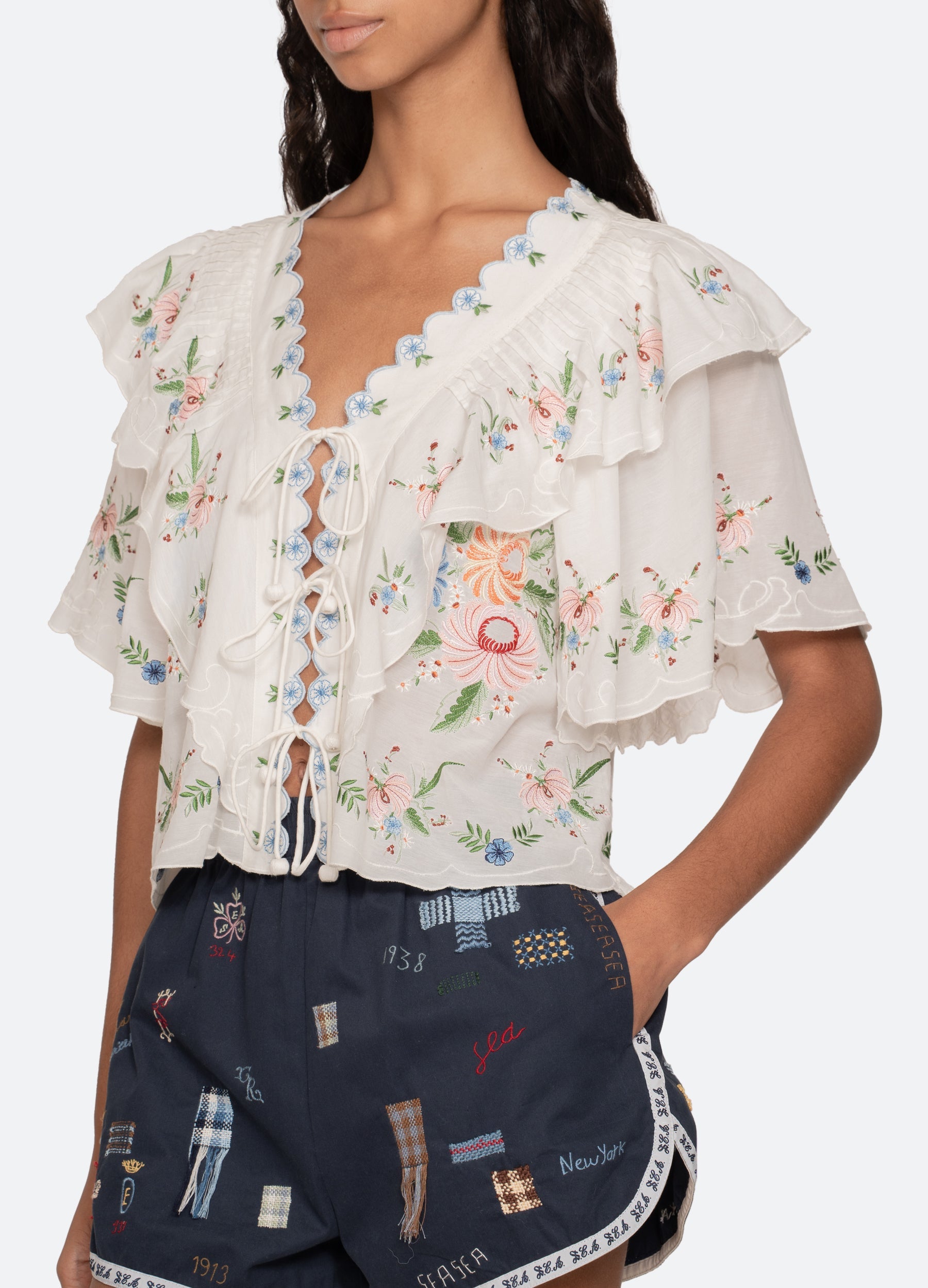 Sea NY Serafina S/S Top - Cream