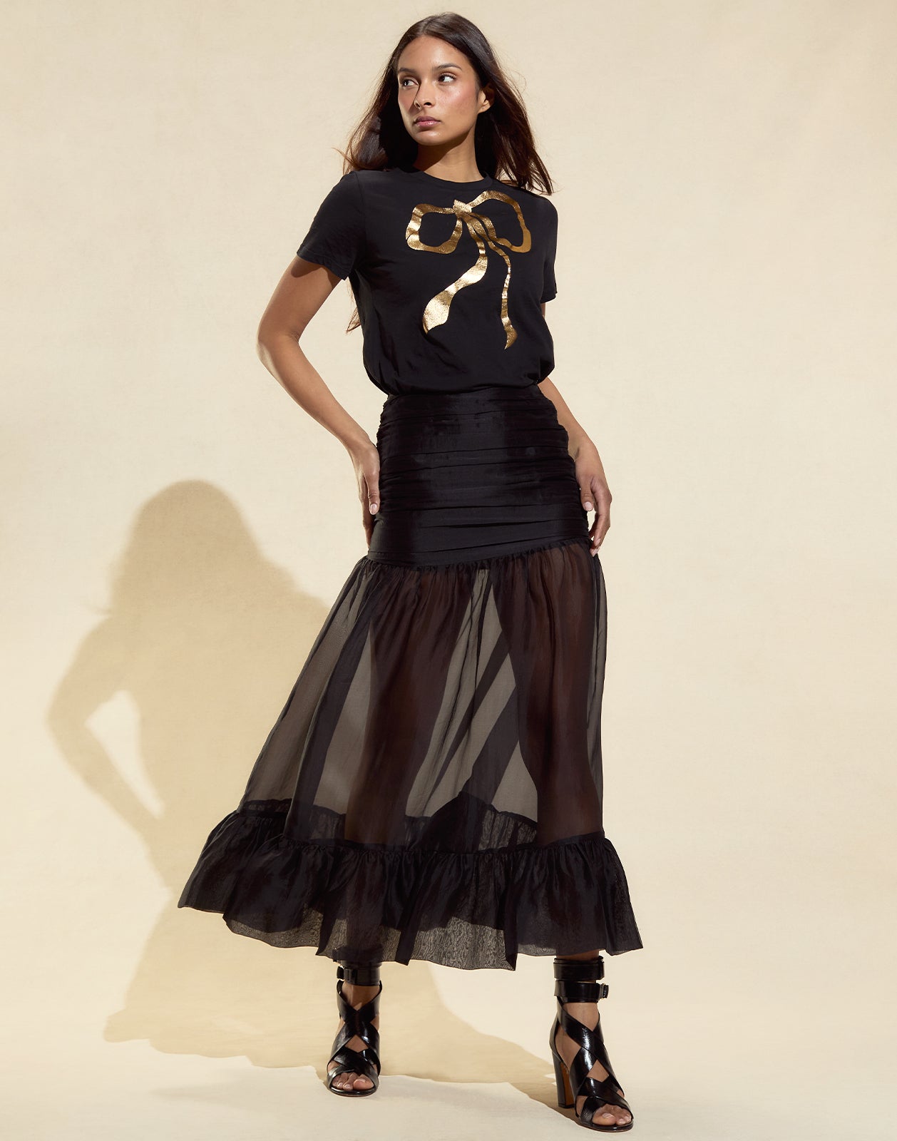 Cynthia Rowley Serafina Silk Skirt - Black