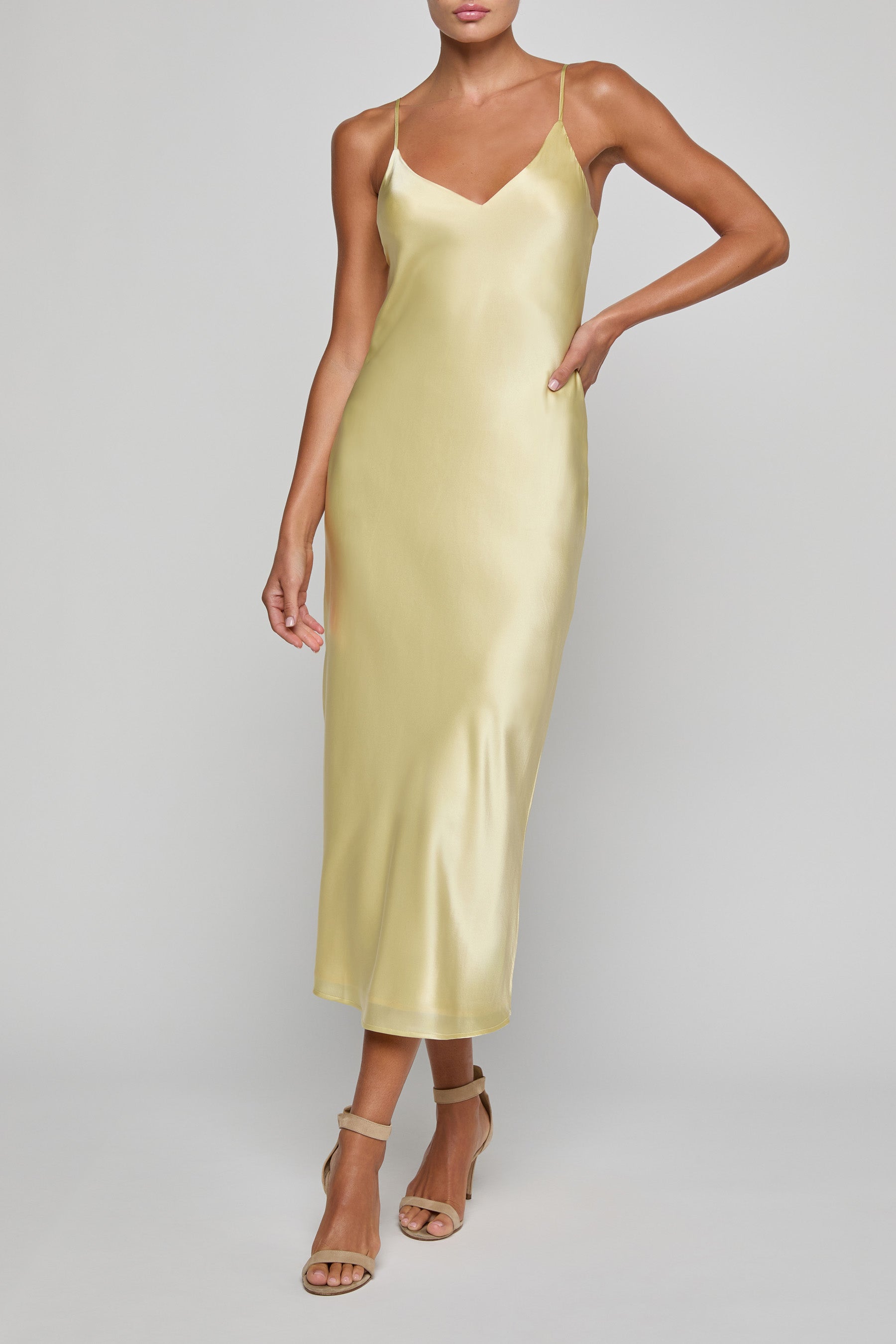 L'Agence Seridie Silk Slip Dress