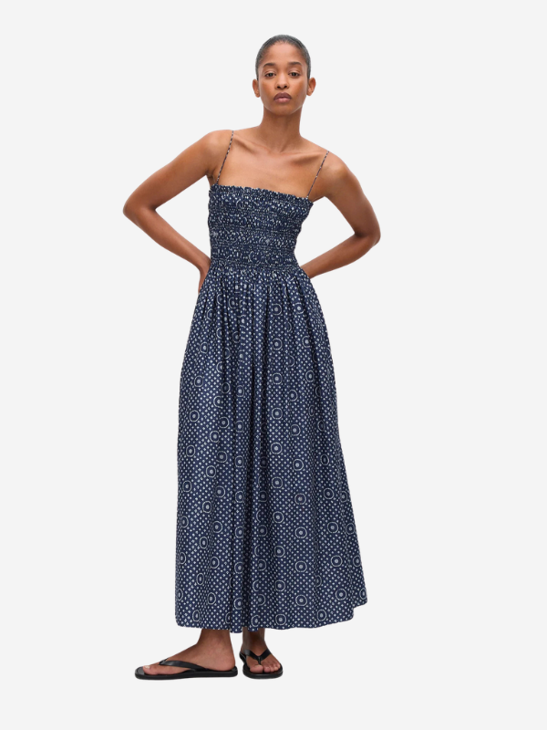 Matteau Shirred Bodice Dress - Blue