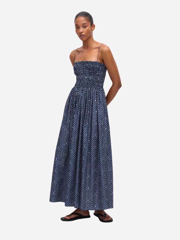 Matteau Shirred Bodice Dress - Blue