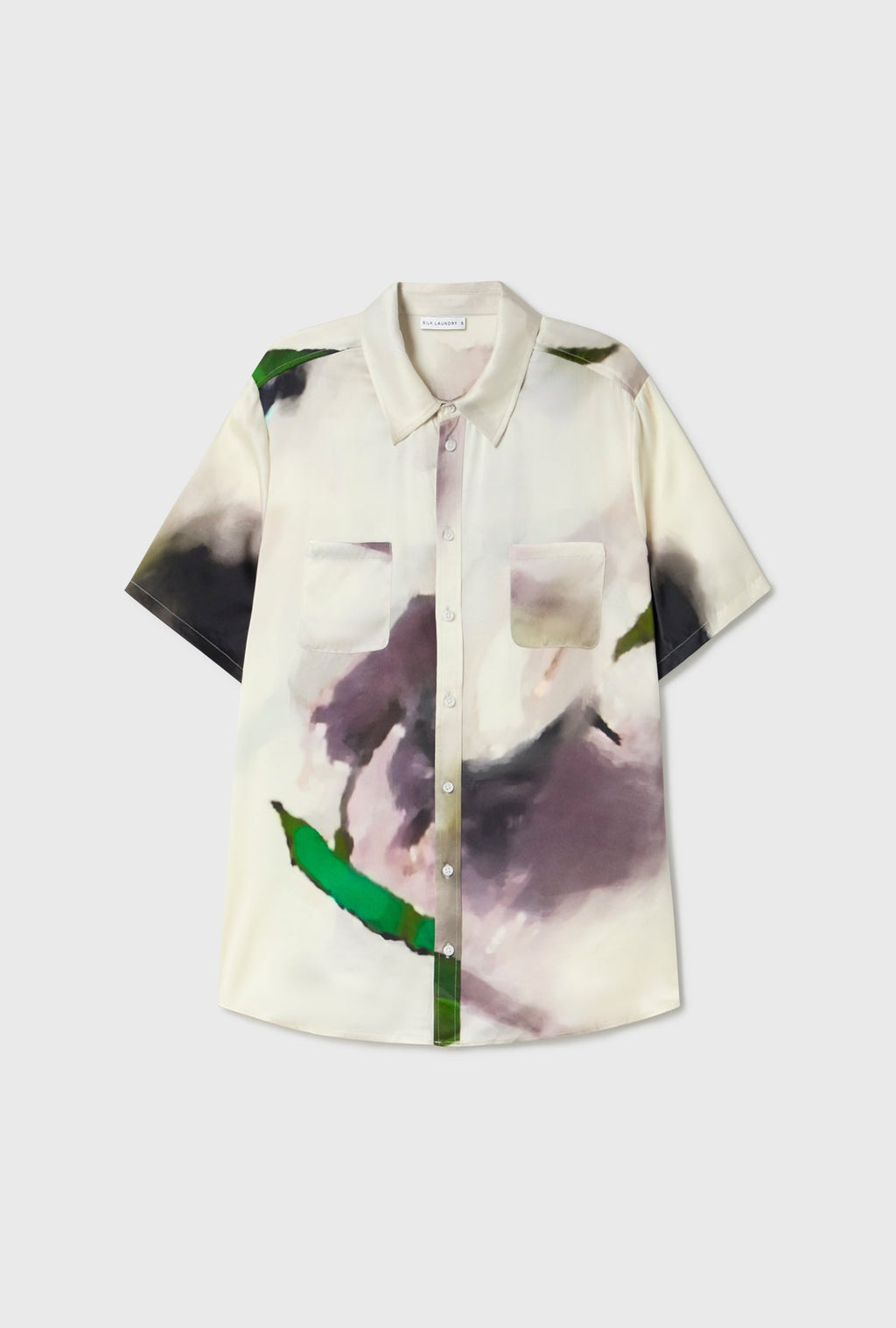 Silk Laundry Short Sleeve Boyfriend Shirt - Phosphate