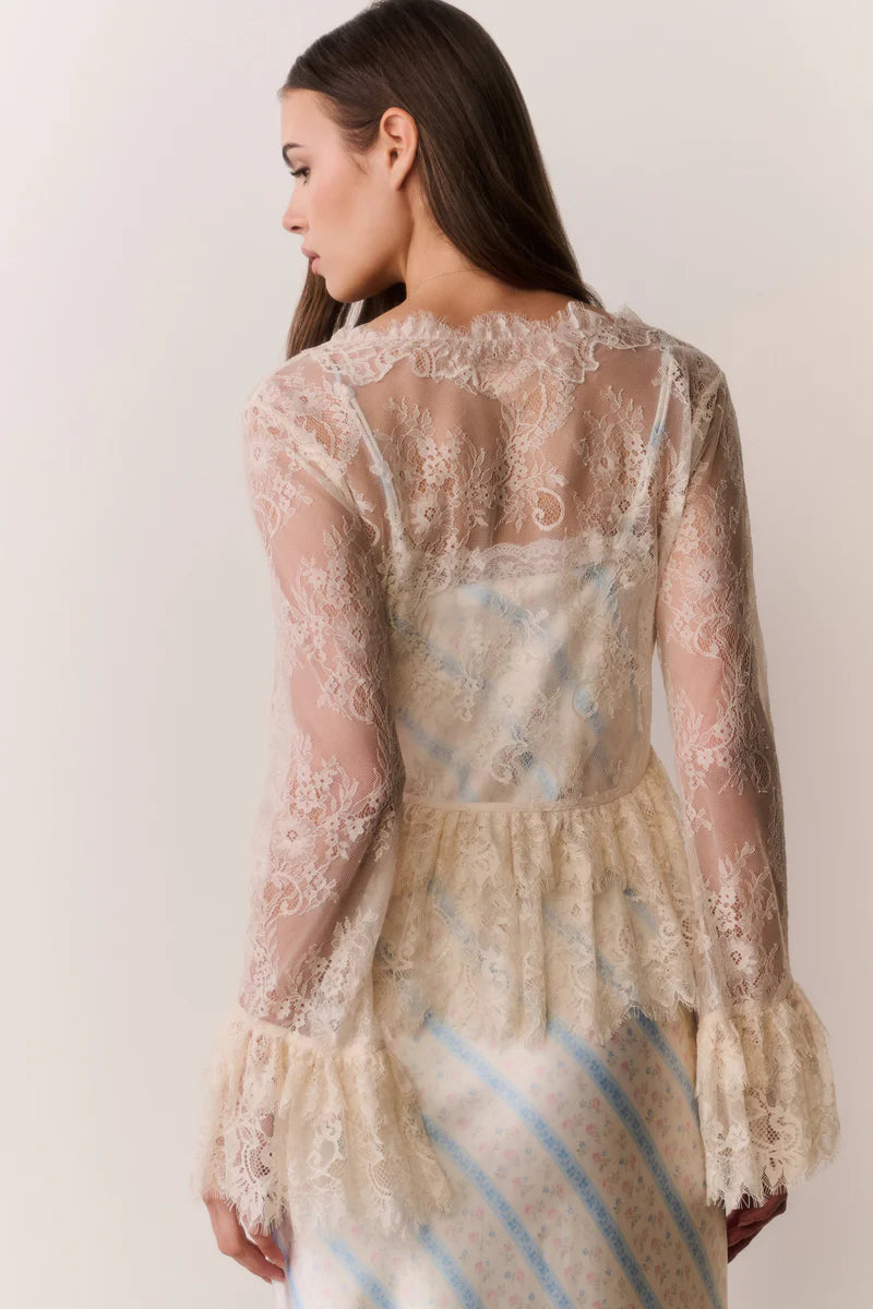 LoveShackFancy Siddie Top - Ivory