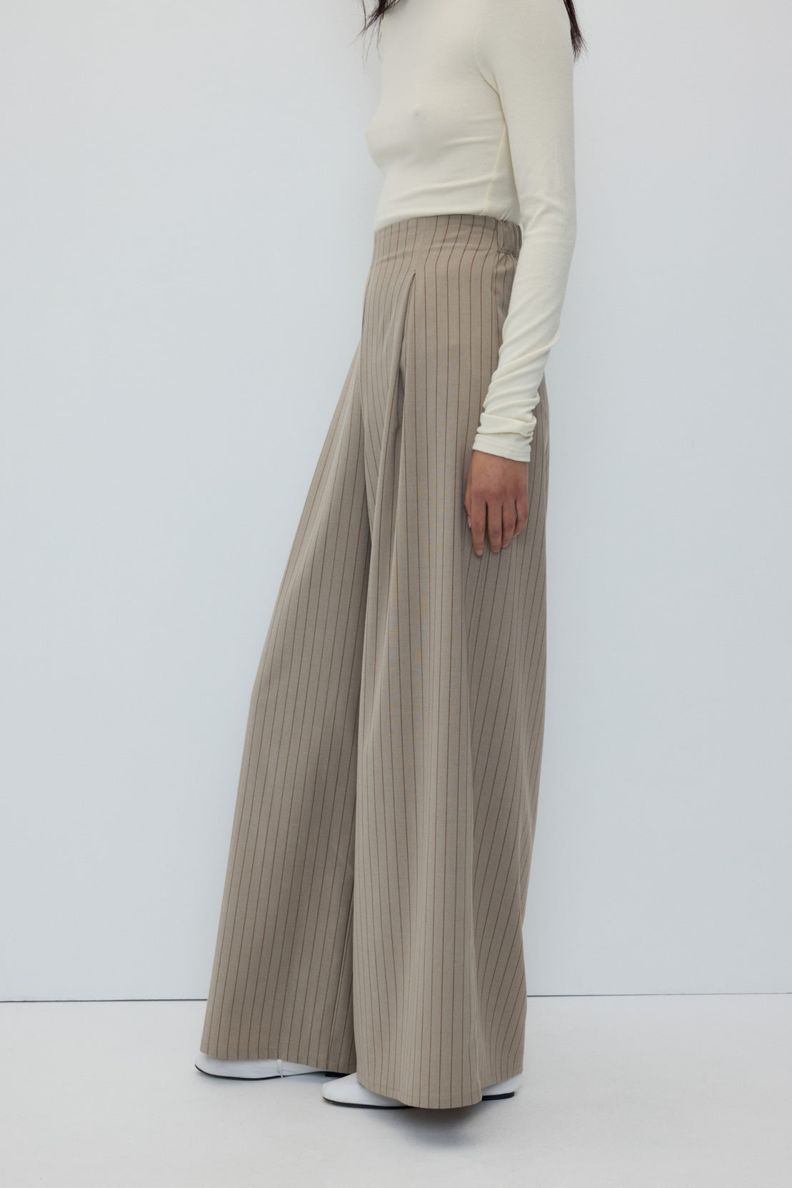 Rita Row Siena Striped Pants - Beige