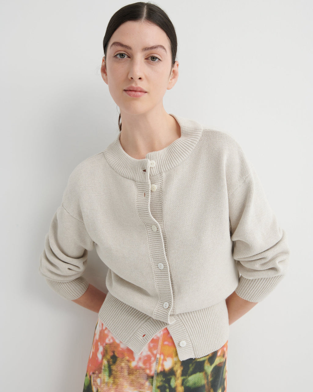 Kowtow Silhouette Cardigan - Oat Melange