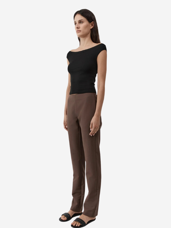 St. Agni Silk Canvas 90s Minimal Pants - Mud
