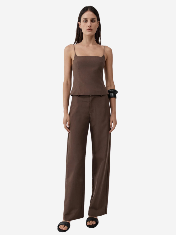 St. Agni Silk Canvas Cami - Mud
