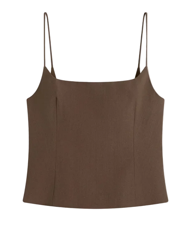 St. Agni Silk Canvas Cami - Mud