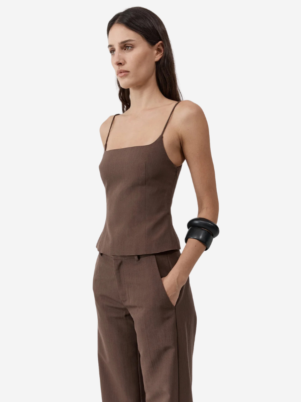 St. Agni Silk Canvas Cami - Mud