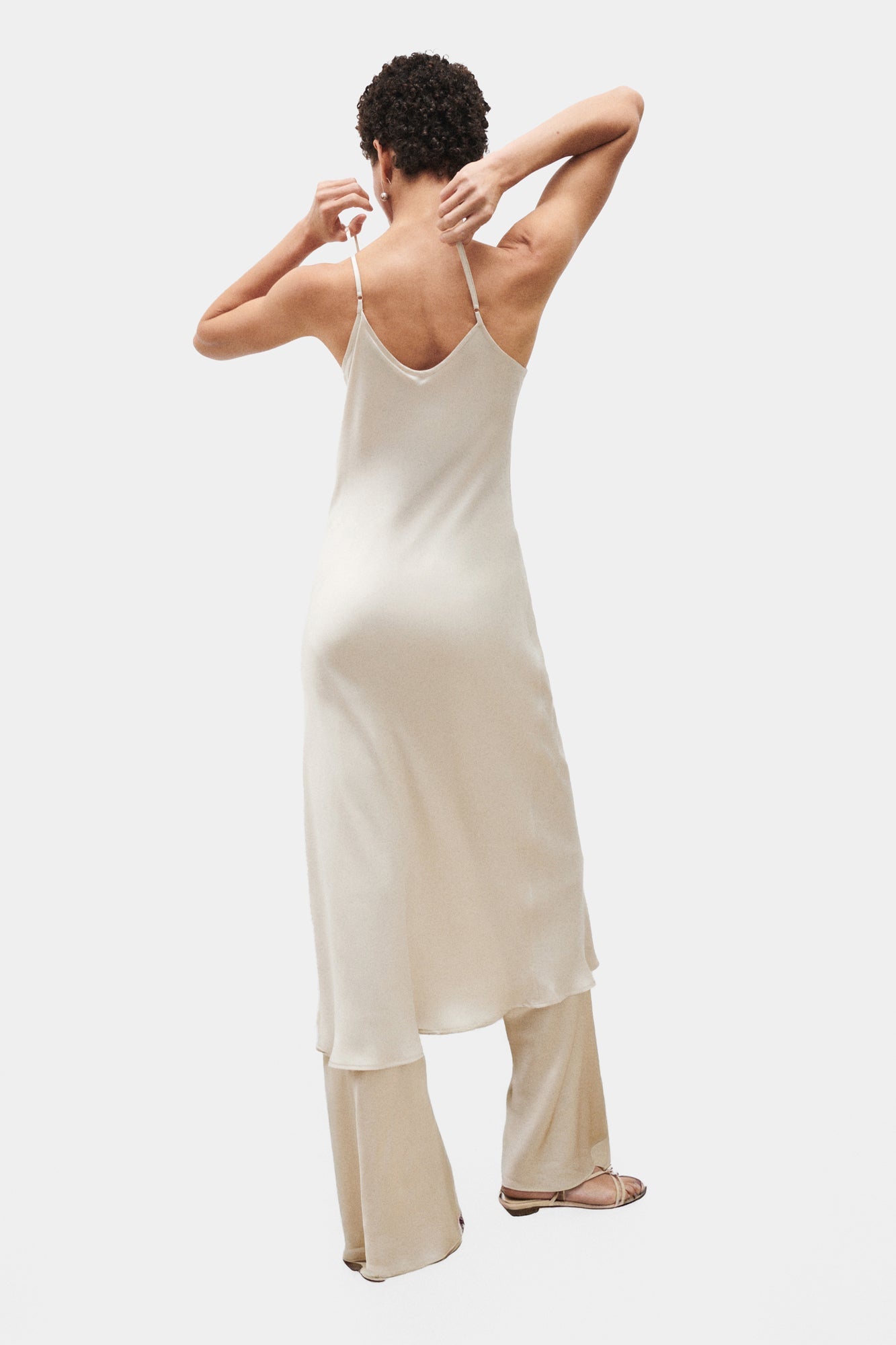Silk Laundry 90S SILK SLIP DRESS - HAZELNUT