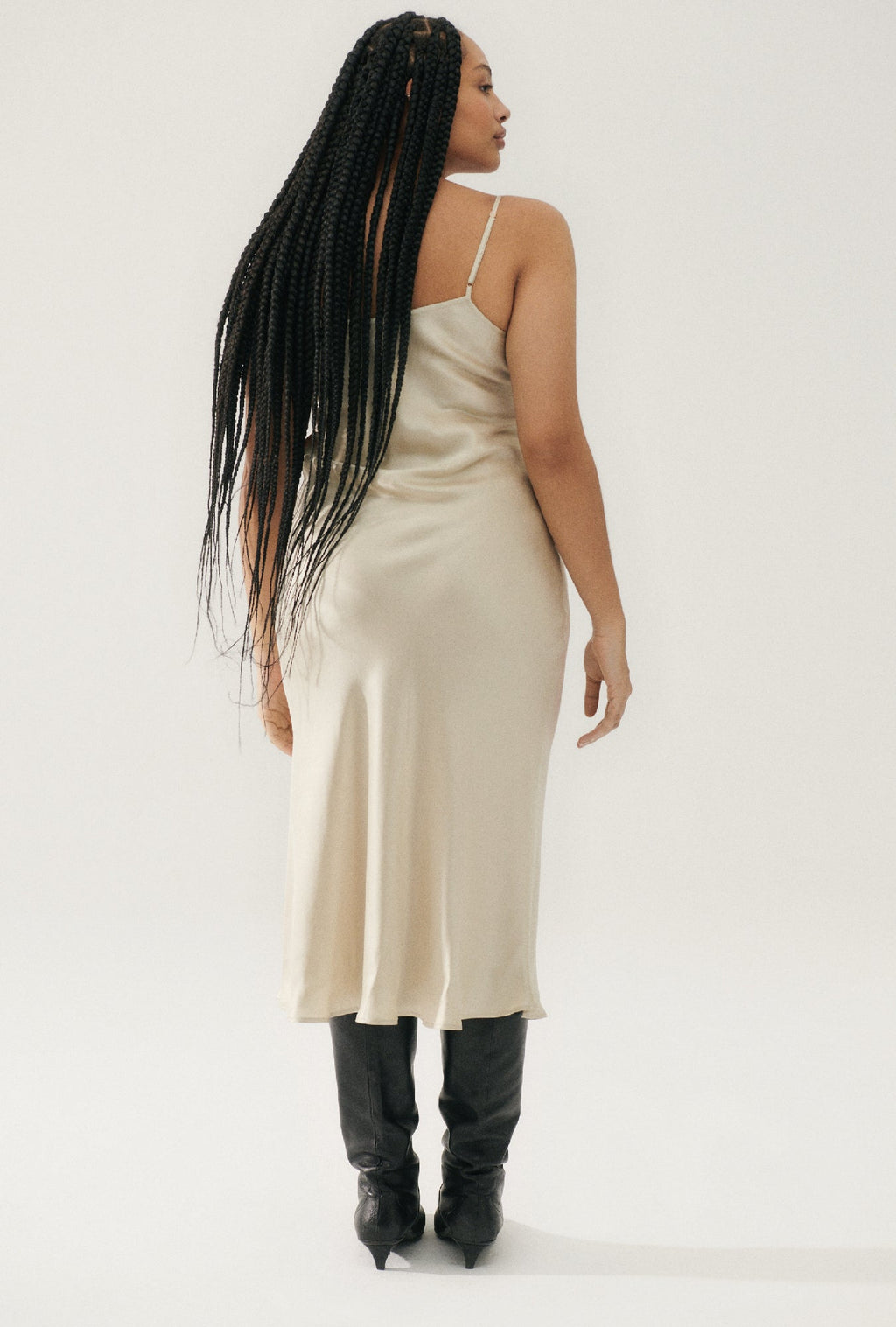 Silk Laundry 90S SILK SLIP DRESS - HAZELNUT