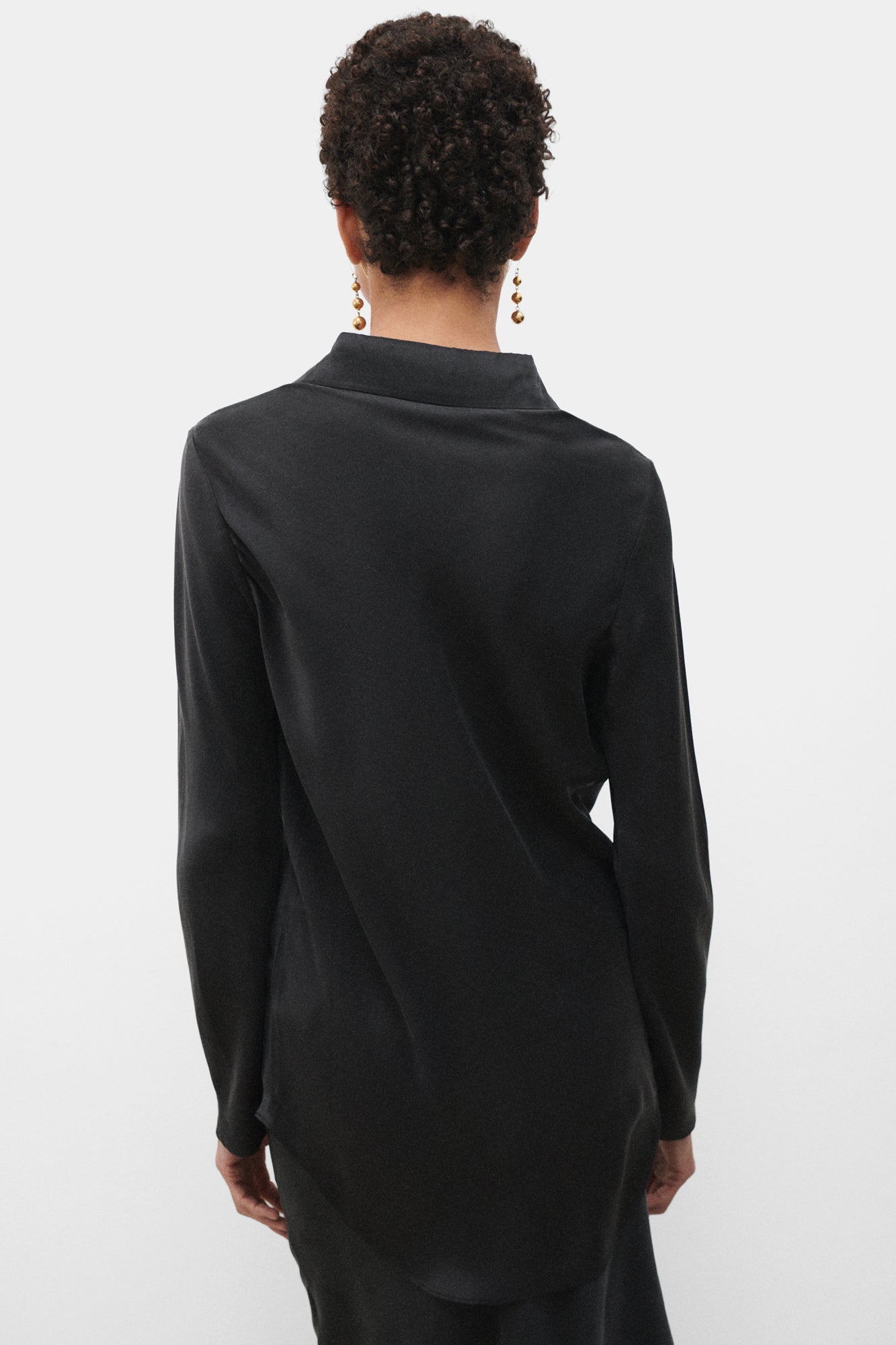 Silk Laundry BIAS CUT SHIRT - BLACK