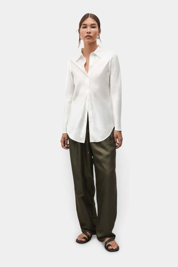 Silk Laundry BIAS CUT SHIRT - WHITE