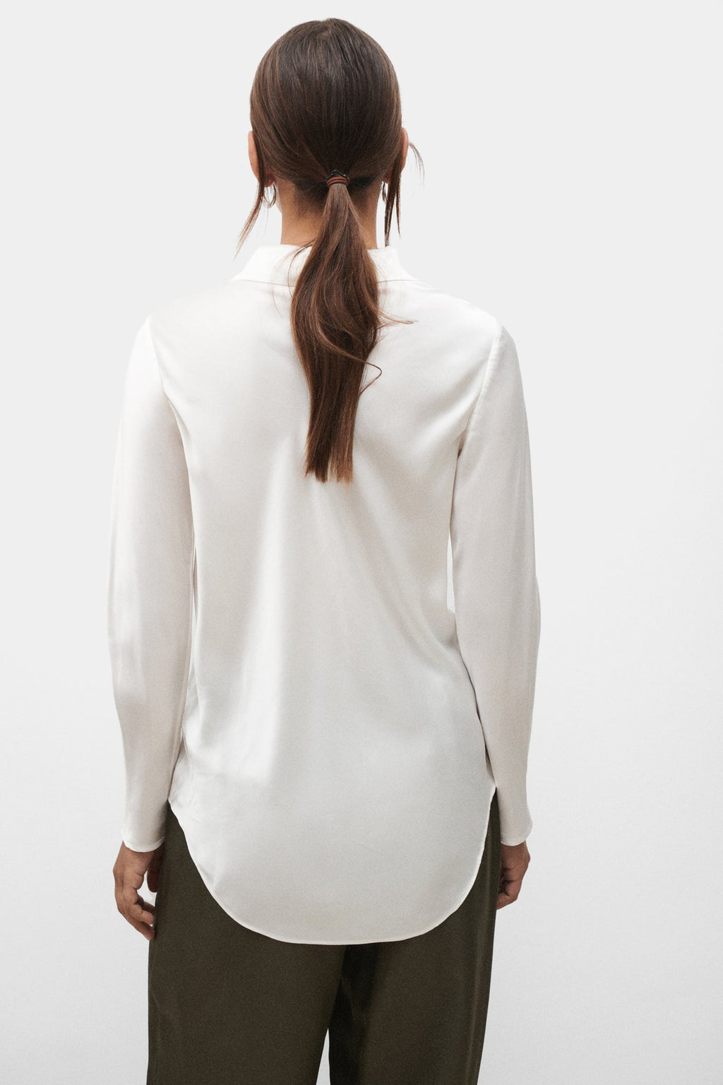 Silk Laundry BIAS CUT SHIRT - WHITE