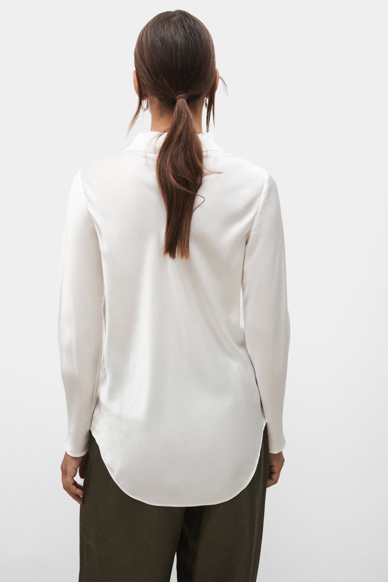 Silk Laundry BIAS CUT SHIRT - WHITE
