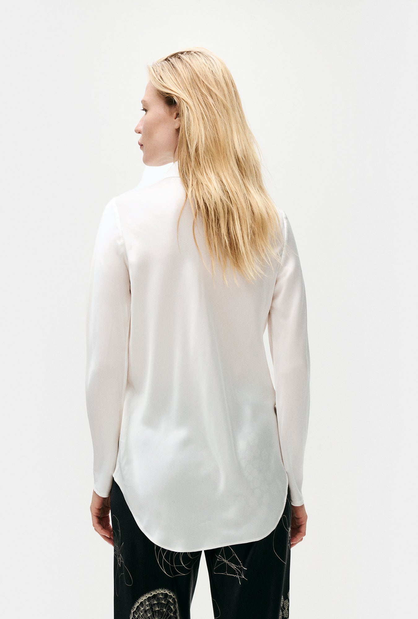 Silk Laundry BIAS CUT SHIRT - WHITE