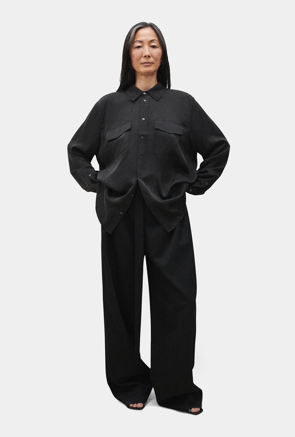 Silk Laundry BOYFRIEND SHIRT - BLACK