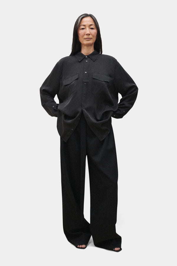 Silk Laundry BOYFRIEND SHIRT - BLACK