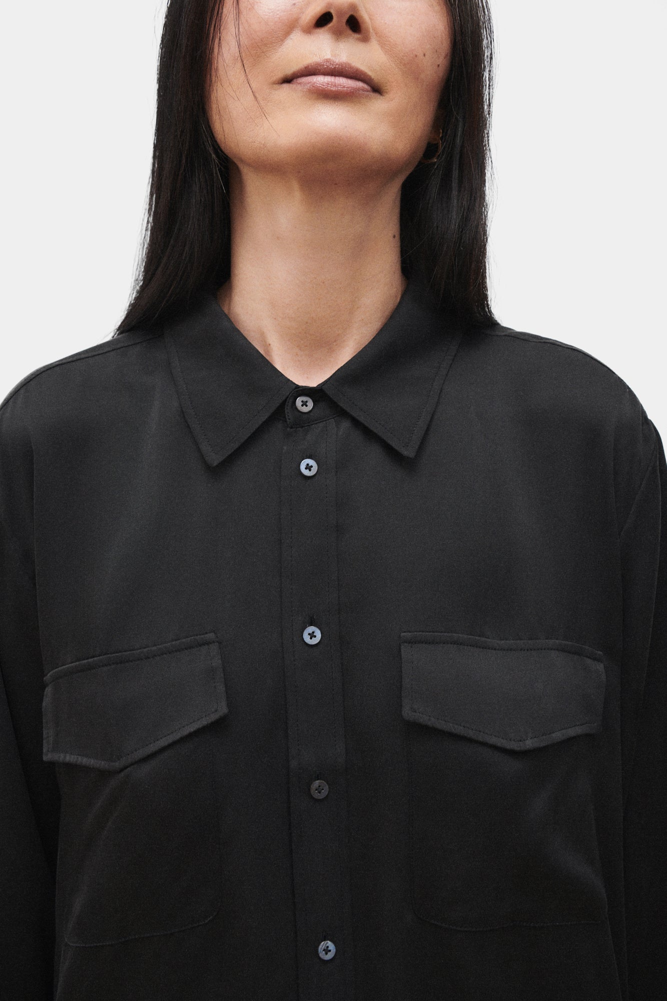 Silk Laundry BOYFRIEND SHIRT - BLACK