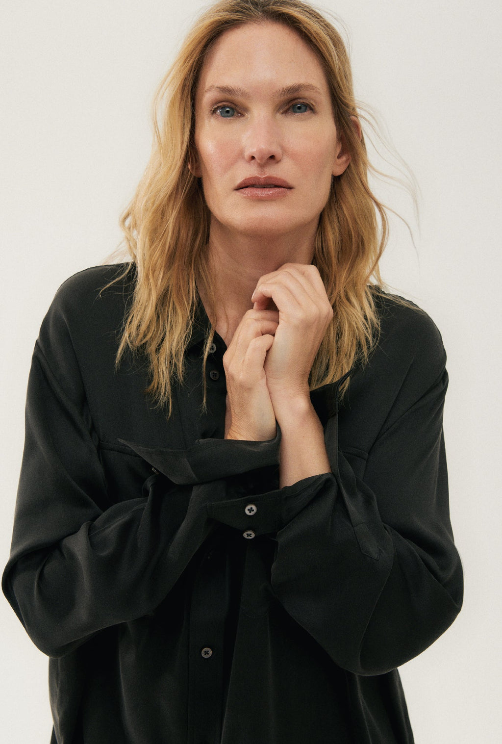 Silk Laundry BOYFRIEND SHIRT - BLACK