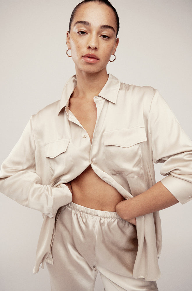 Silk Laundry BOYFRIEND SHIRT - HAZELNUT