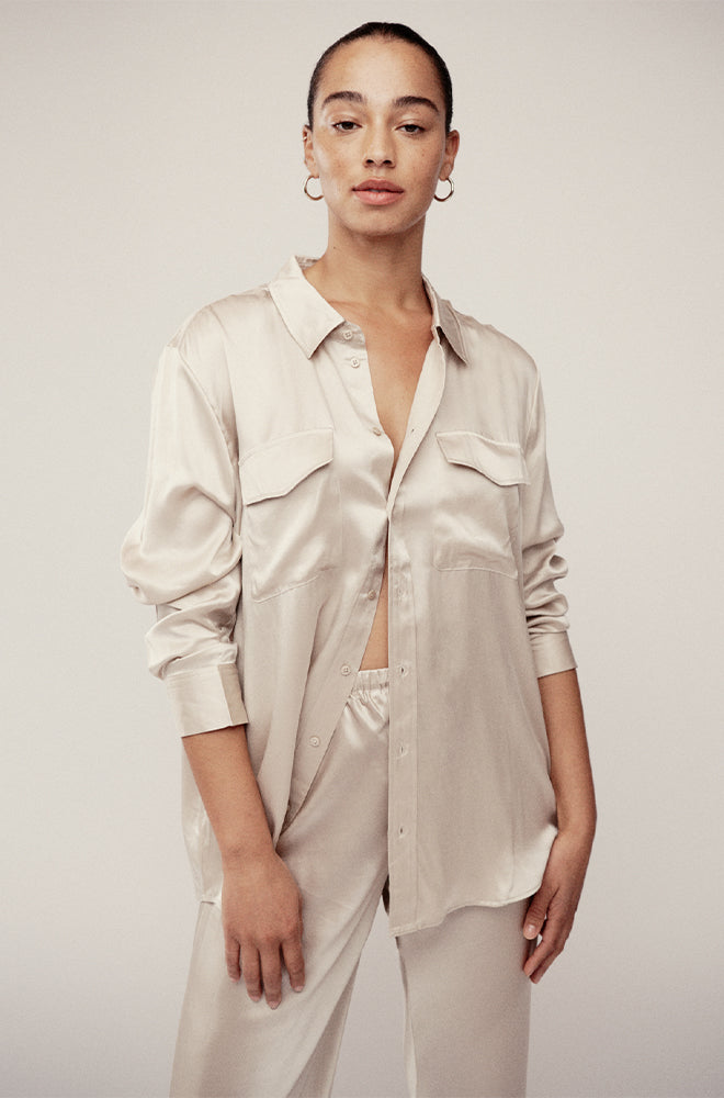 Silk Laundry BOYFRIEND SHIRT - HAZELNUT