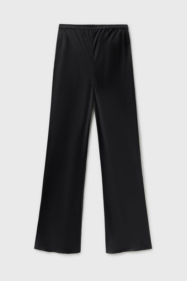 Silk Laundry Bias Cut Pants - Black
