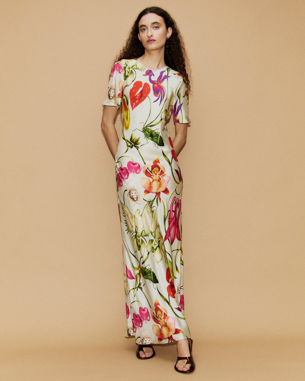 Silk Laundry Bias Dress in Wonderland Dress