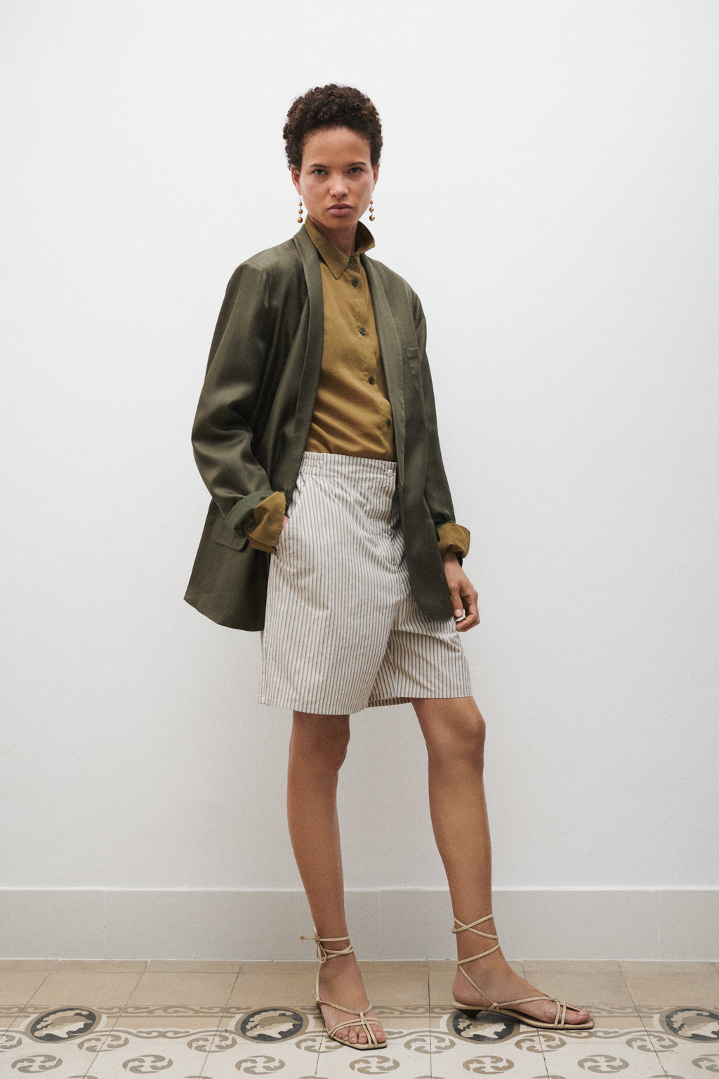 Silk Laundry Cotton Silk Boxers - Slate Stripe