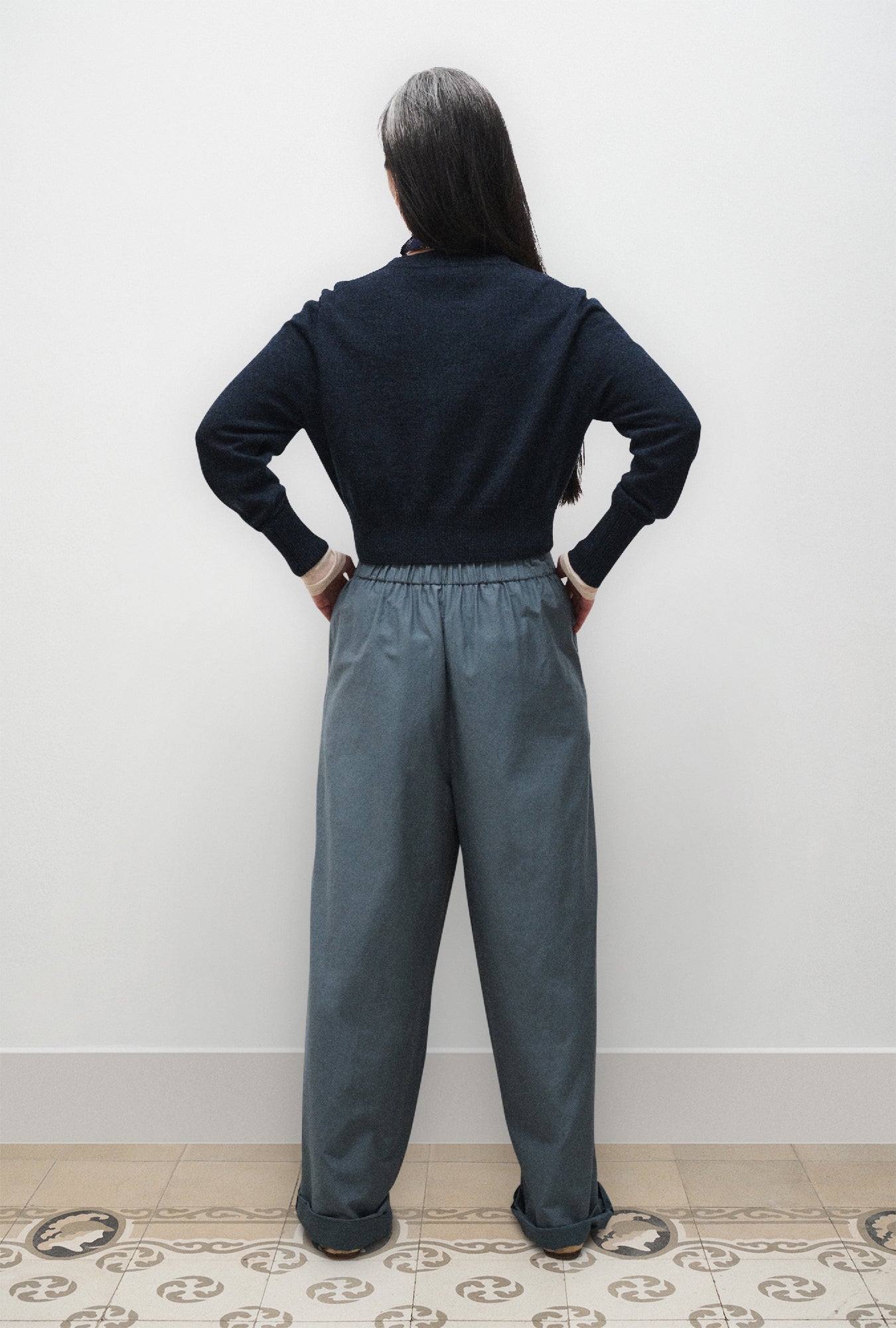 Silk Laundry Cotton Silk Paper Bag Pants - Slate