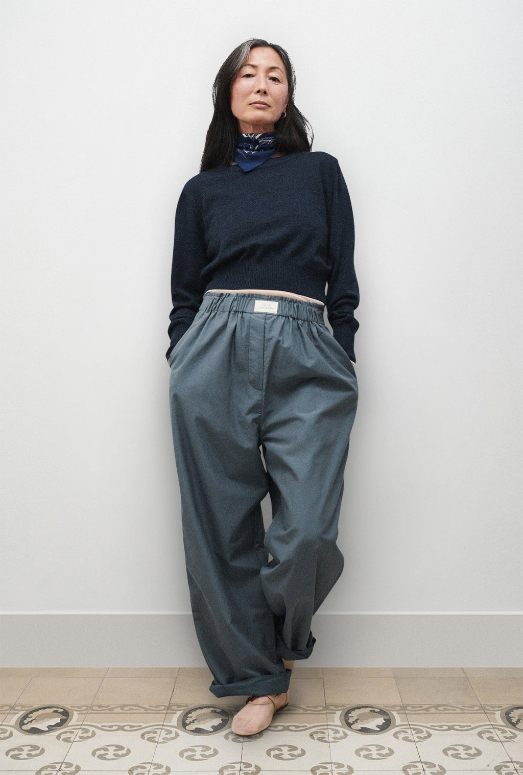 Silk Laundry Cotton Silk Paper Bag Pants - Slate