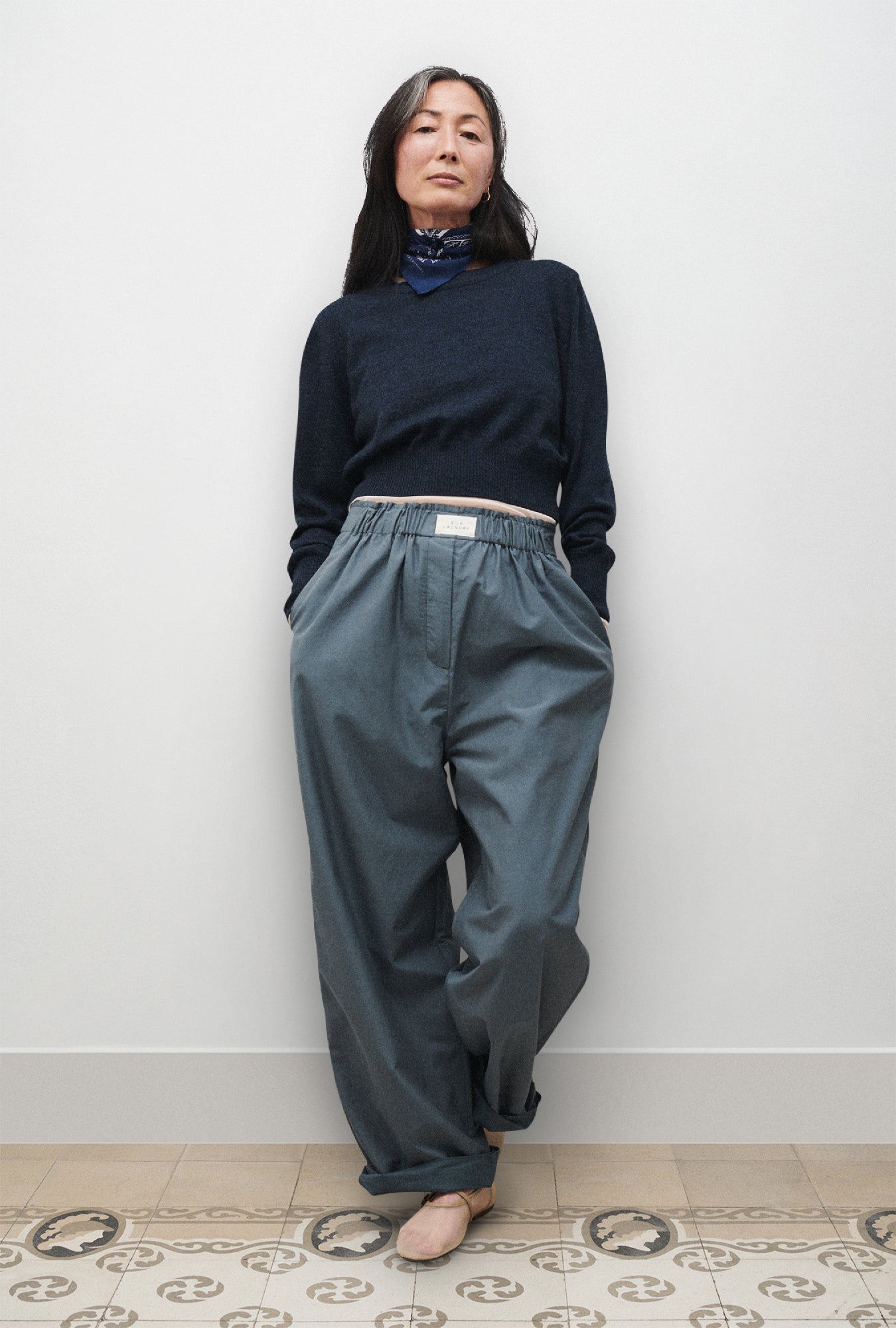 Silk Laundry Cotton Silk Paper Bag Pants - Slate
