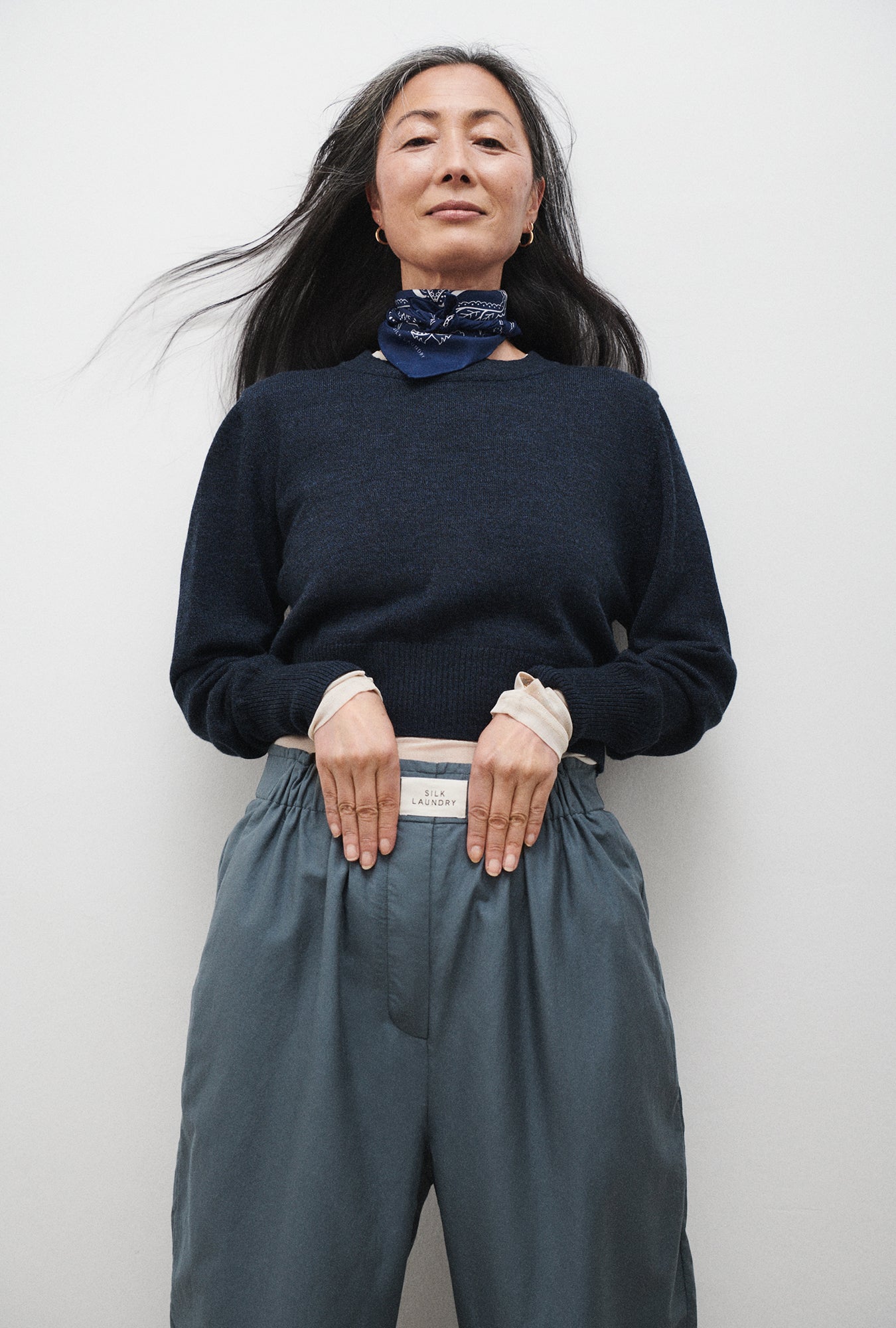 Silk Laundry Cotton Silk Paper Bag Pants - Slate
