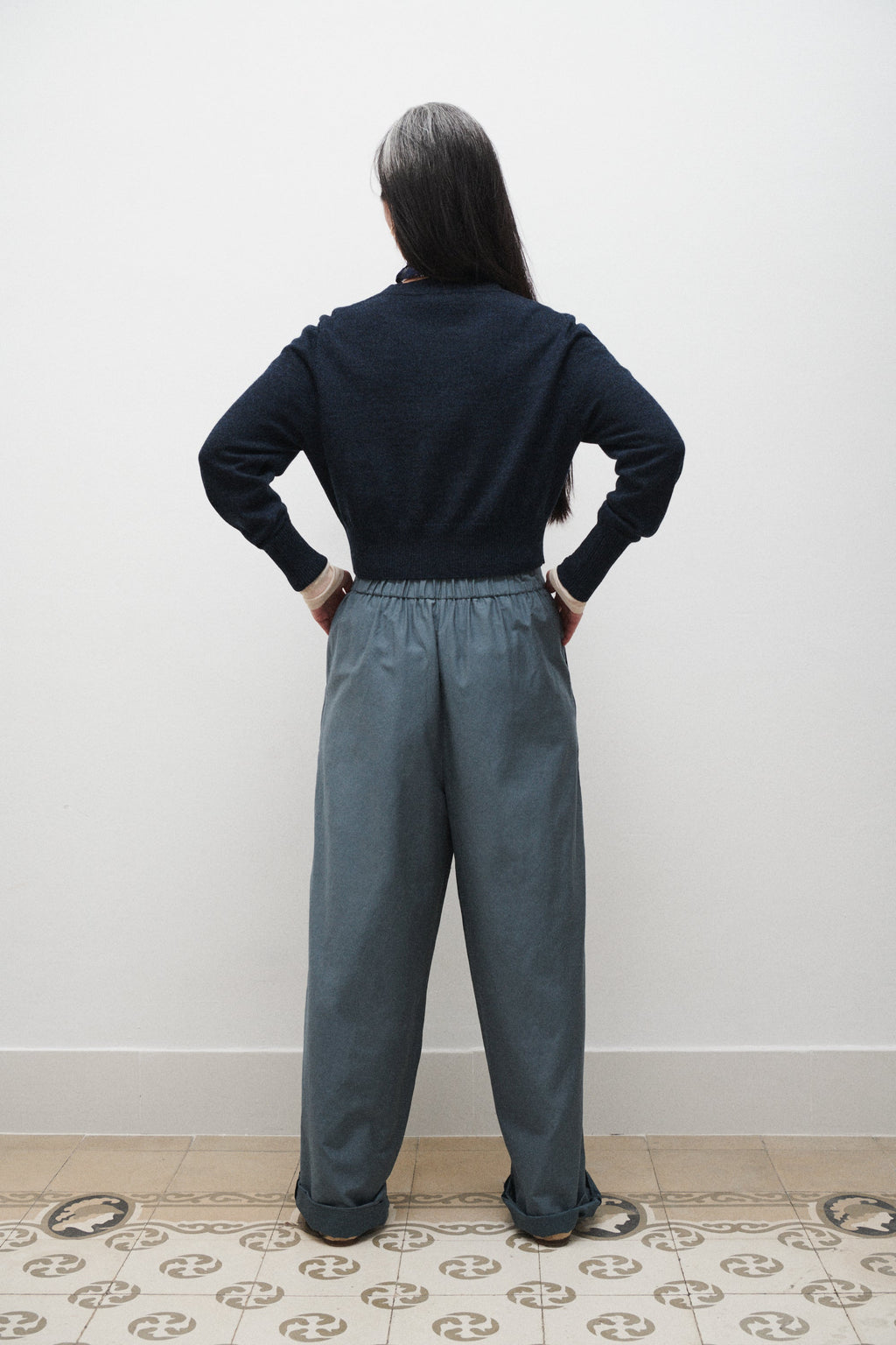 Silk Laundry Cotton Silk Paper Bag Pants - Slate