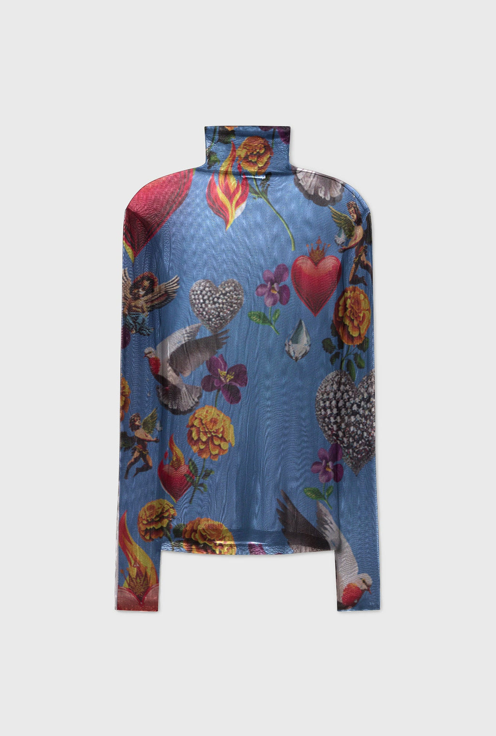 Silk Laundry Mesh Turtleneck - Dearly Beloved Mirage