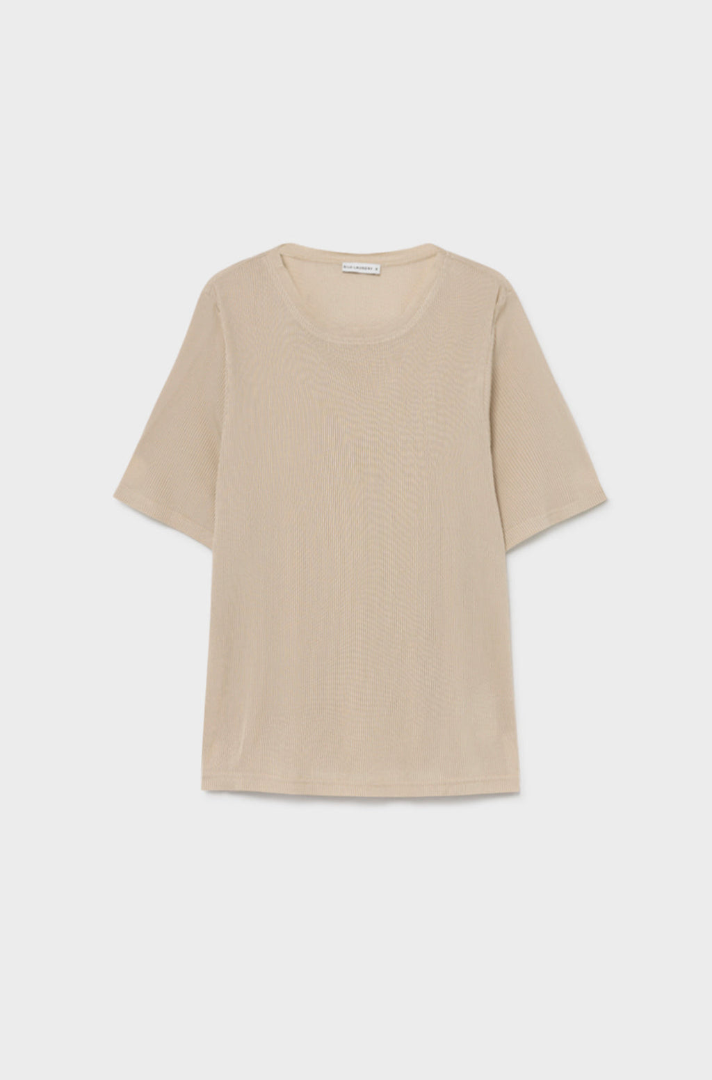 Silk Laundry RIBBED T-SHIRT - HAZELNUT