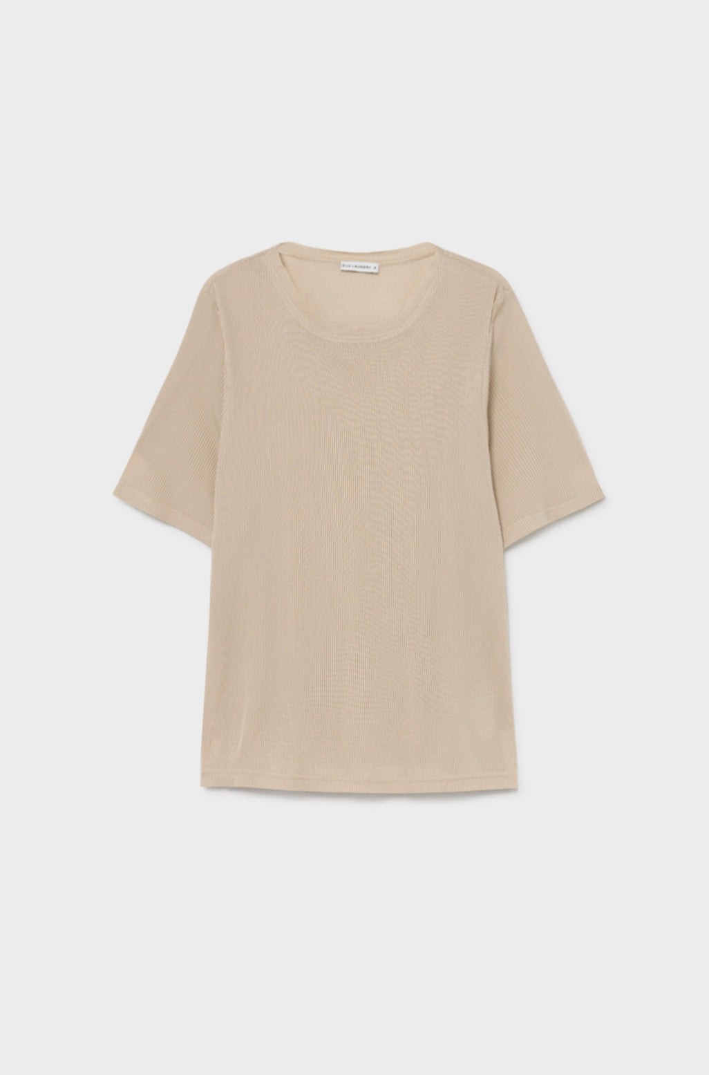 Silk Laundry RIBBED T-SHIRT - HAZELNUT