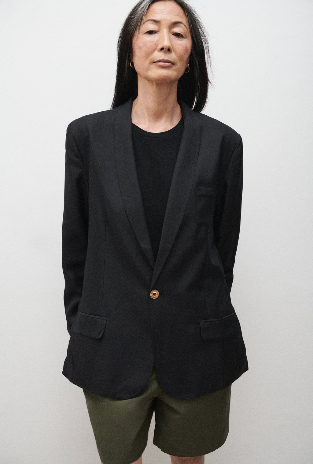 Silk Laundry TWILL MIAMI BLAZER - BLACK