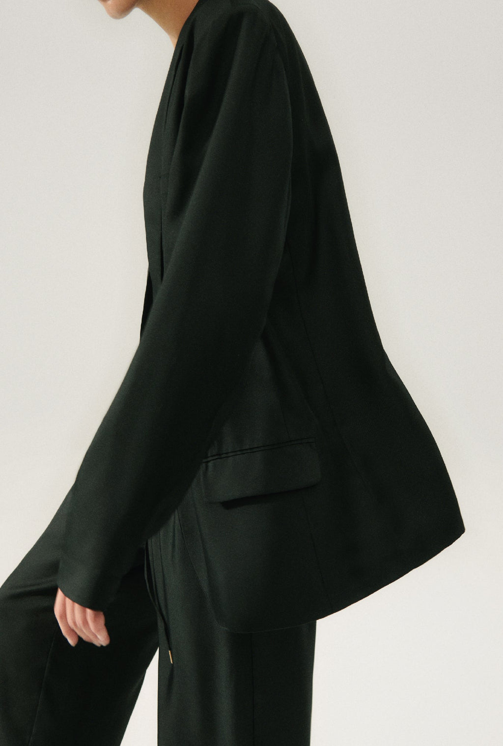 Silk Laundry TWILL MIAMI BLAZER - BLACK