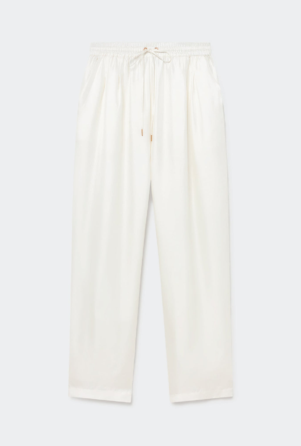 Silk Laundry TWILL SLOUCH PANTS - WHITE