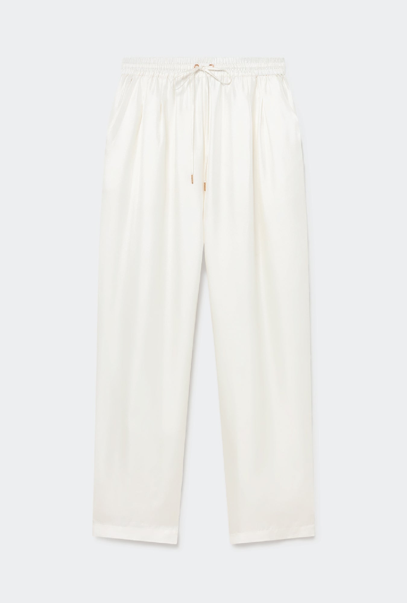 Silk Laundry TWILL SLOUCH PANTS - WHITE